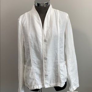 Eileen Fisher white linen blazer size M